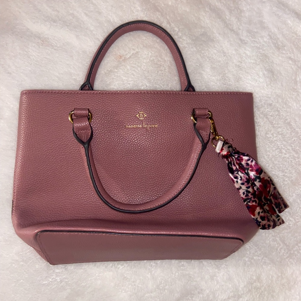 NWOT Nanette Lepore Dusty Rose Leather Satchel